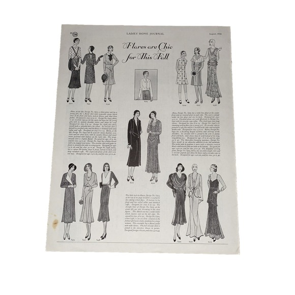 Ladies Home Journal Accessories - 1930 Ladies Home Journal Fashion Illustration Art Deco Vintage Page